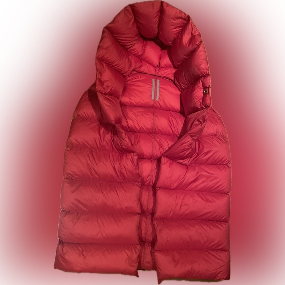 Rick Owens Cherry Red Long Puffer Vest